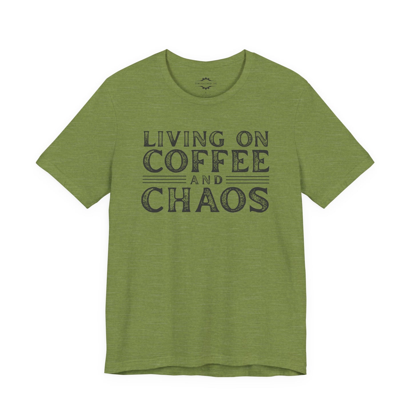 Living On Coffee And Chaos | Softball Mom T-Shirt