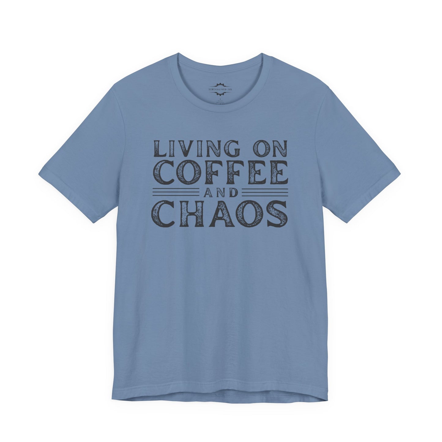 Living On Coffee And Chaos | Softball Mom T-Shirt
