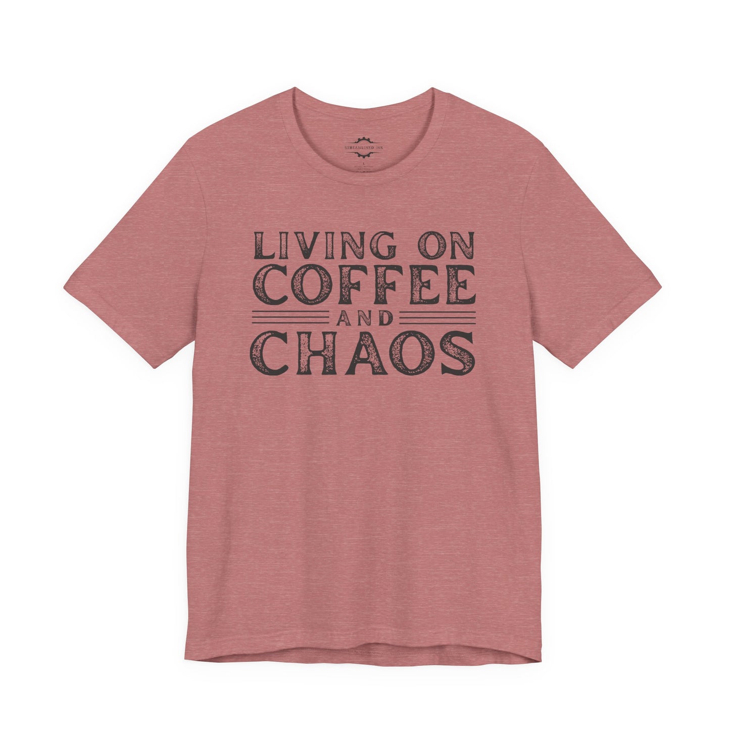 Living On Coffee And Chaos | Softball Mom T-Shirt