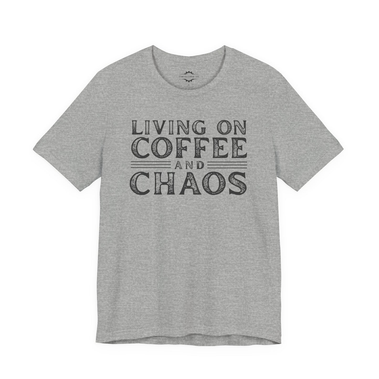 Living On Coffee And Chaos | Softball Mom T-Shirt