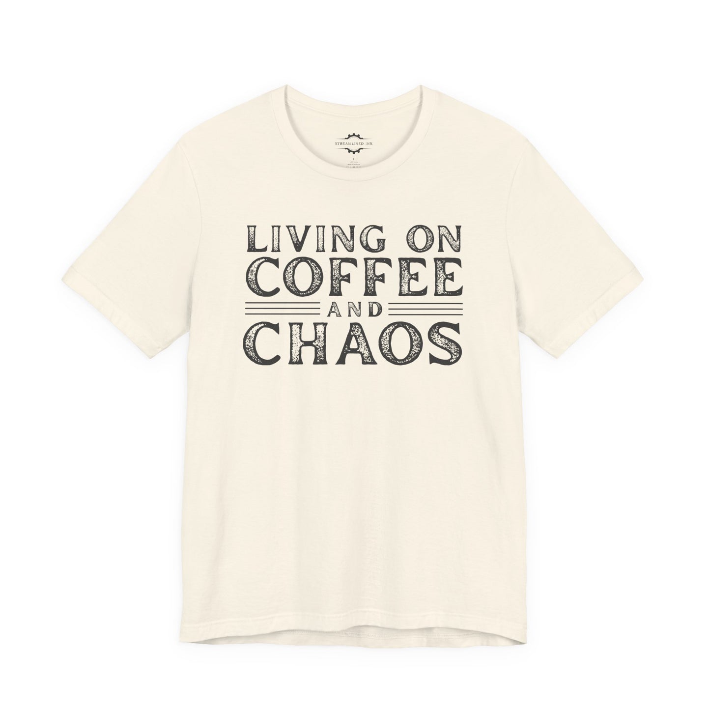 Living On Coffee And Chaos | Softball Mom T-Shirt